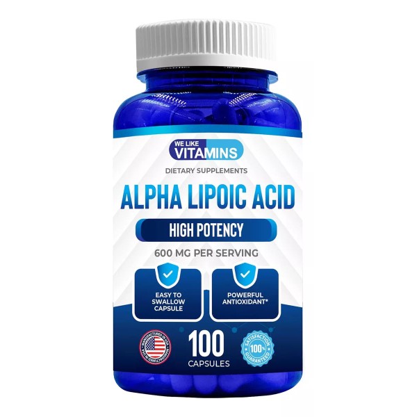 We Like Vitamins Ácido Alfa Lipoic 600mg Con 100 Cápsulas Hecho En Usa