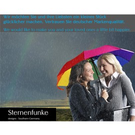 Sternenfunke Umbrella Colourful Small Foldable | Diameter 99 cm | Automatic Umbrella Rainbow Umbrella for Men and Women as Rainbow Umbrella Pocket Umbrella, Stormproof with Carry Bag, rainbow