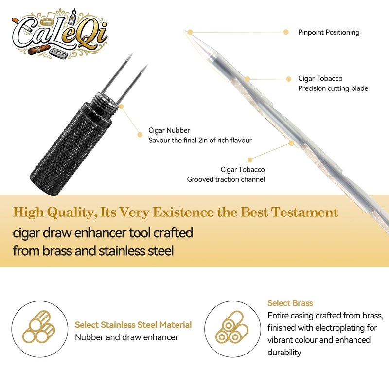 CaLeQi Cigar Draw Enhancer and Nubber 2&1 Set for Cigar
