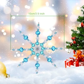 Naler 6 x Pearl Stars Craft Set Snowflakes Christmas Decoration for DIY Crafts with Approx. 400 Pieces Beads for Christmas Decorations