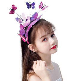 Spenlly Butterfly Fascinator Headband Monarch Festival Wedding Tea Party Headpiece for Women Girls (A-White, One Size)