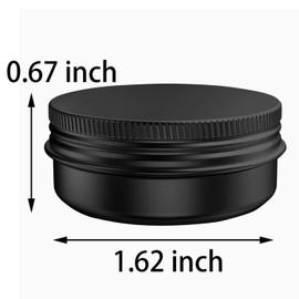 40 Pcs 0.5 Ounce Aluminum Tin Jars Containers Leak Proof Cosmetic Tin Jars Containers Round Screw Lids for Cosmetic, Salves, Balms, Lip Balm or Others, 15mL Black