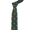 King & Priory Pineapple Dark Green Herringbone Embroidered Tie