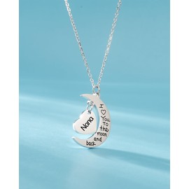 HOFOYA I Love You To The Moon and Back Nana Chain Necklace Jewelry Gift for Nana Christmas birthday Present for Women.