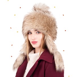 Futrzane Classic Hat with Ear Flaps - Aviator Hat Women's - Russian Hat, Gold Classic