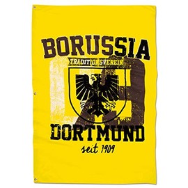 Borussia Dortmund BVB 17130600 Hoisting Flag 100x150 cm with City Crest, Black/Yellow, 100 x 150 cm x 1 cm