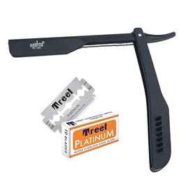 aashta Porta Navaja para Barbero Peluquero Razurar Barba con cajita de 10 filos