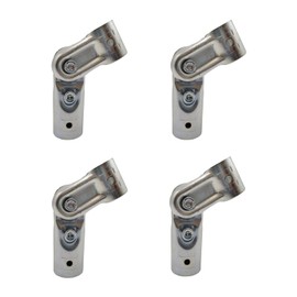 Adjustable 2-Way Pipe Connector, Metal Clamp Fittings, for 1" (O.D. 25.4 mm) Stainless Steel Rail, Chain Link Fence, Bolts and Nuts Included (4 Set)