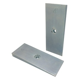 2" Wide Steel 4 Degree Shims Wedge for Pinion Angle or Caster - Set of 2, Zinc Plated (4° Degree)