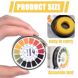 QOWITEX 2 Rolls pH Test Strips 5 m/Roll Measuring Range 0-14 pH Paper Drinking Water on Roll Litmus Indicator Universal Paper Overacidity Body Determination pH Value Acid Test