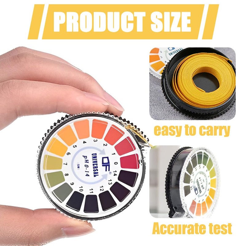 QOWITEX 2 Rolls pH Test Strips 5 m/Roll Measuring Range