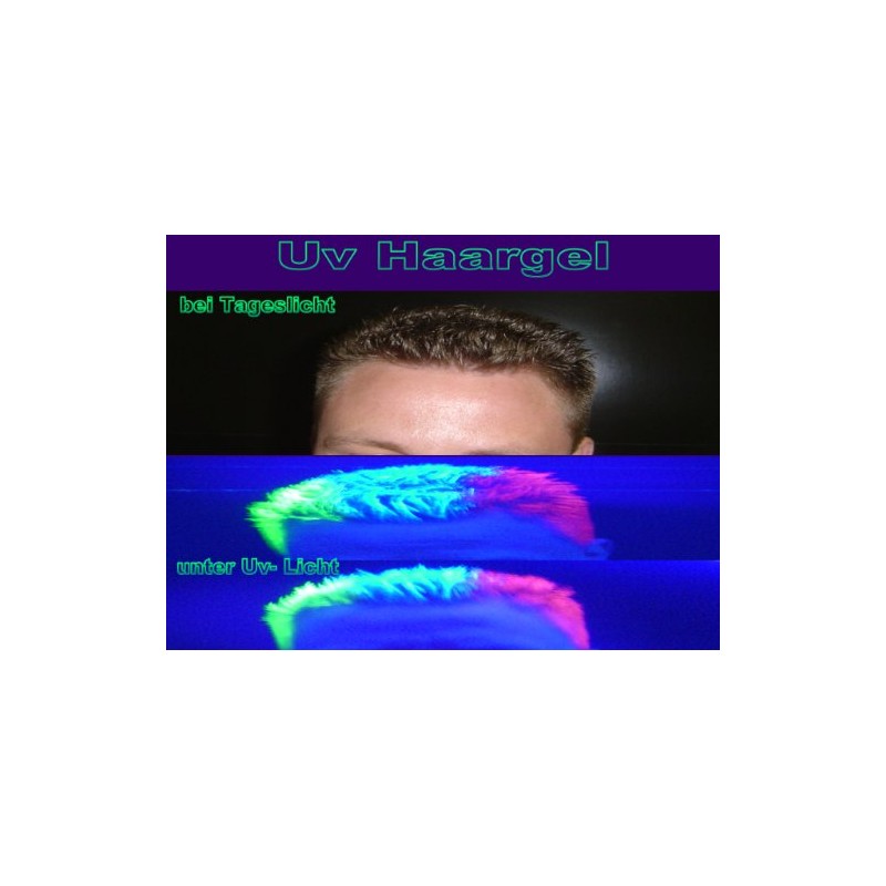 '"Invisible UV active Glow in the Dark Hair Gel Set/Blue/Green/Red