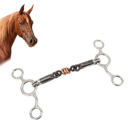 Topyond Stainless Steel Brass Toggle Ring Snaffle, 145 mm Mouthpiece, Effective Horse Training Equipment, Precise Control and Communication, Ideal for Western Riding