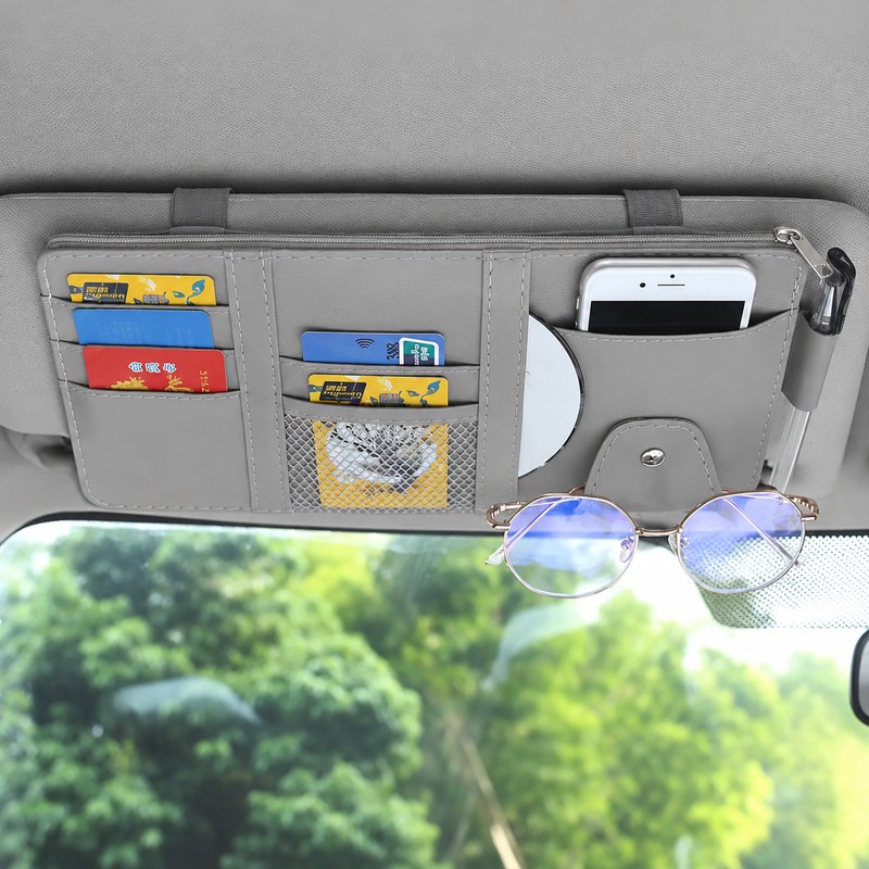 Car Sun Visor Organizer – Multi-Pocket Storage Holder for Bills,