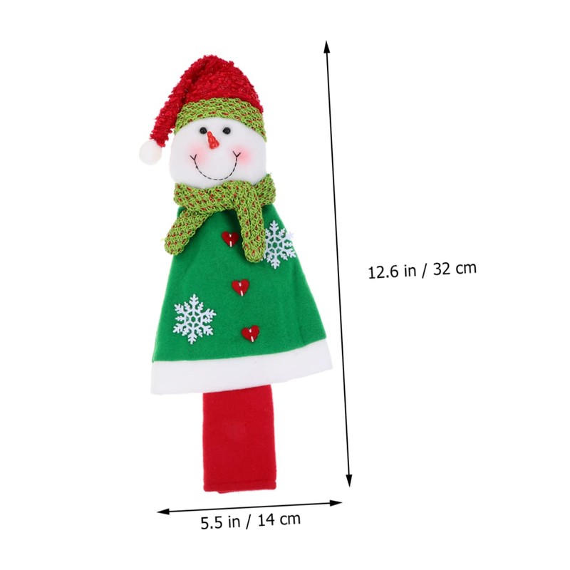 CORHAD Fridge Door Handle Protectors 3pcs Christmas Decor Snowman Pattern