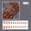 24Pcs Yellow French Tip Press on Nails Medium Square Fake