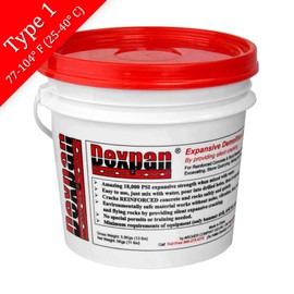 Dexpan Expansive Demolition Grout 11 Lb. Bucket for Rock Breaking, Concrete Cutting, Excavating. Alternative to Demolition Jack Hammer Breaker, Jackhammer, Concrete Saw, Rock Drill (Type 1, 77-104° F)