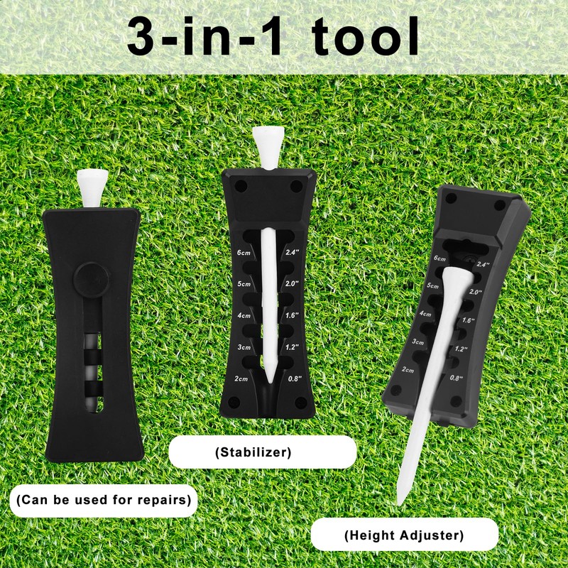 Lyreh Golf Tee Height Adjuster, Carbon Fiber 3-in-1 Adjustments Golf