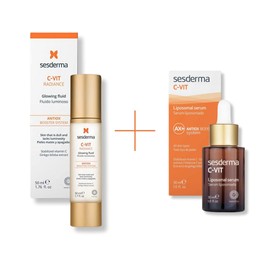 Sesderma C-VIT Christmas Set - Radience Cream 50 ml + Serum 30 ml, Vitamin C Anti-Ageing Set, Moisture & Glow, For Radiant Skin, Ideal for All Skin Types
