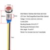 Gebildet 5Pcs 8mm 1LED Metal Indicator Light 110V-220VAC Waterproof Signal