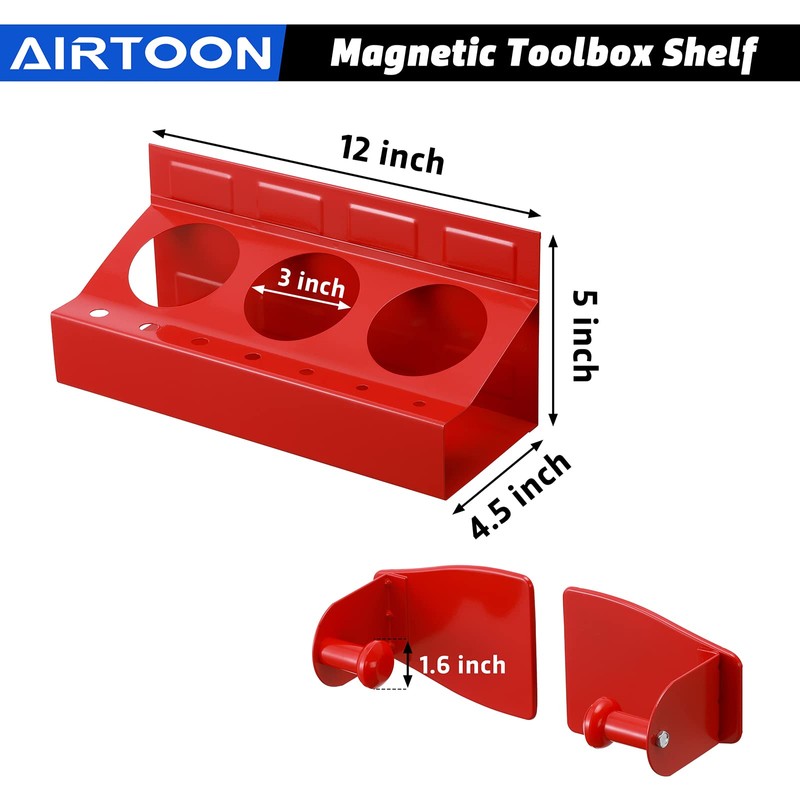 AIRTOON Magnetic Toolbox Tray Set, 4-Piece Magnetic Tool Box Holder,
