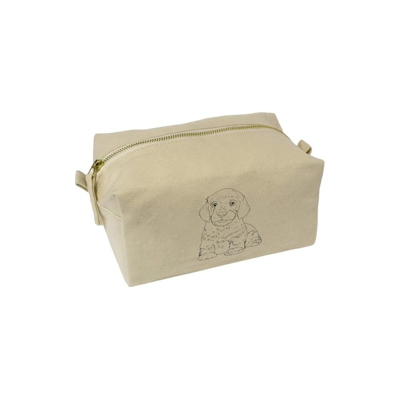 'Dachshund Puppy' Canvas Wash Bag/Makeup Case (CS00044064)