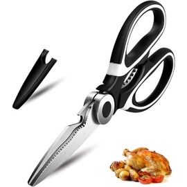 Eastrise Kitchen Scissors,Heavy Duty Kitchen Scissors with Cover,Sharp Kitchen Scissors Multipurpose,Ultimate Kitchen Scissors-Effortless Cutting & Versatility(1pcs/White)