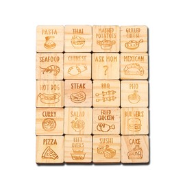 20Pcs Anniversary Date Night Gifts for Him Her Husband Wife Food Wood Decision Token Birthday Gifts for Boyfriend Girlfriend Men Women Bridal Shower Wedding Gift for Couple Christmas Valentines Day