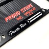 Puerto Rico Black Flag Domed Black License Plate Frame -US