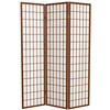 Red Lantern 6 ft. Tall Window Pane Shoji Screen-Walnut-3 Panels