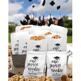 ANTING Class of 2025 One Smart Cookie Graduation Party Favors Bags,Graduation Grad Party Treat Bags for College Senior High Kindergarten School (100)