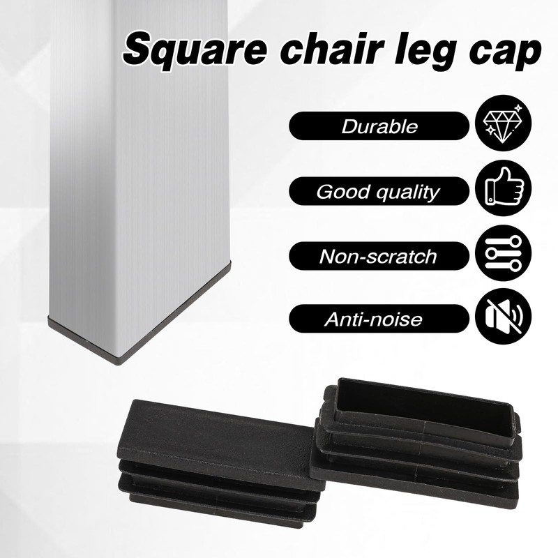 20 Pack 1" X 2" Rectangle End Caps Tubing End