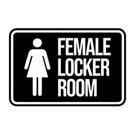 Classic Framed Female Locker Room Sign (Black) - Large