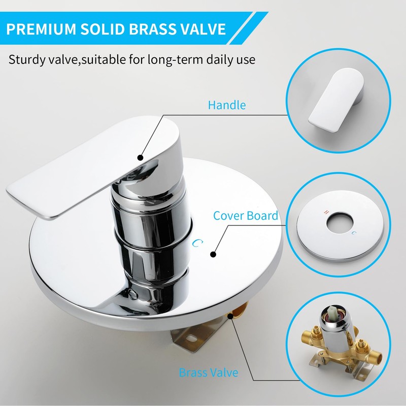 Taplong Single-Function Shower Valve Handle Trim Kit Polished Chrome