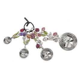 4 Piece Measuring Spoons Set, Colorful Flower Bouquet (ER41083)