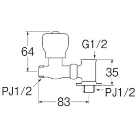 SANEI JB24-13 Branch Valve Water Heater Flexible Connection Black
