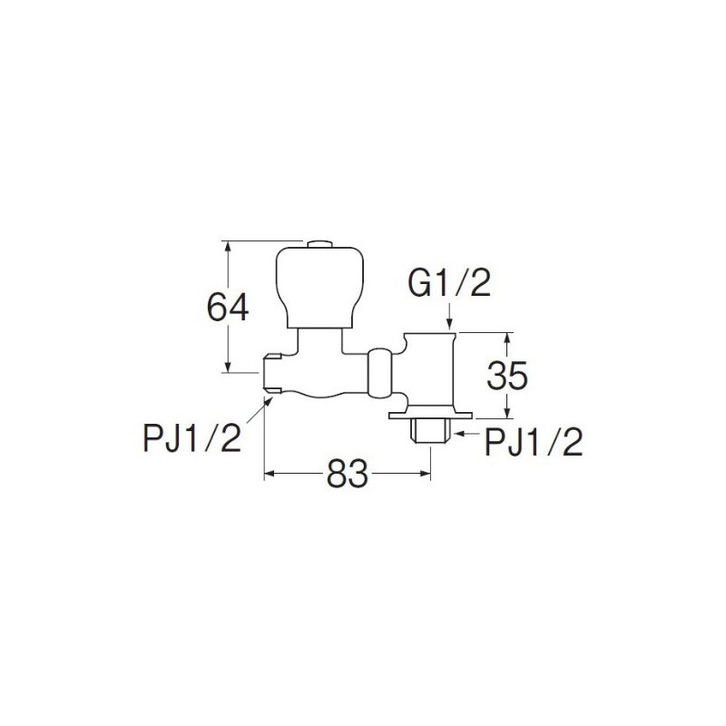SANEI JB24-13 Branch Valve Water Heater Flexible Connection Black