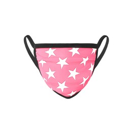Washable Reusable Cotton Face Mask Pack of 3 Print STAR BRIGHTPINKIVORY