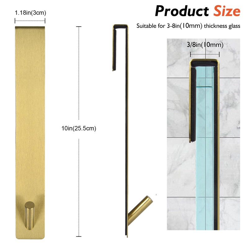 Kontoyo 10 Inch Extended Over Door Hooks, Stainless Steel Towel