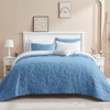 SHALALA NEW YORK Blue Quilt Bedding Set Twin Size, Lightweight