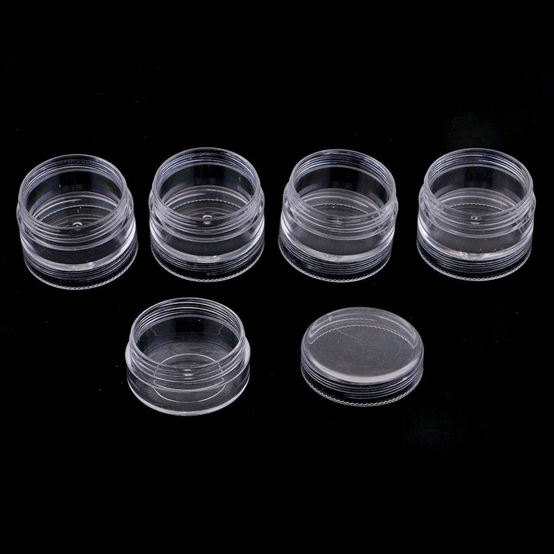 Clear Empty 10 Gram/ 10ML Plastic Pot Jars, Cosmetic Containers