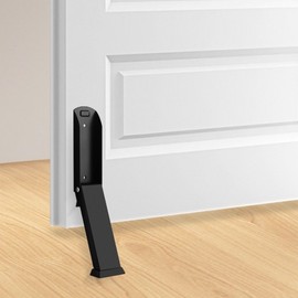 No-Drill One-Touch Semi-Automatic Door Stopper 101 - Horseshoe Type for Entry, Room, and Fire Doors, Mark-Free Magnetic Gray / Add 1 Rubber Gasket