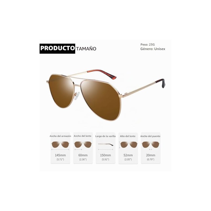 Joopin Gafas de Sol Polarizadas de Metal Hombre Mujer UV400