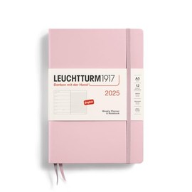 LEUCHTTURM1917 - Weekly Planner & Notebook 2025, Hardcover, Medium (A5), Powder (Jan 1 - Dec 31, 2025)