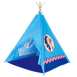 POCO DIVO Apache Turquoise Teepee Tent Kids Indoor Playhouse Children Outdoor Play Castle Toy Tipi with Wooden Poles