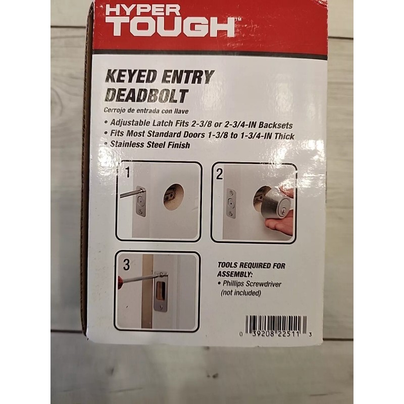 Hyper Tough New Hyper Tough Keyed Entry Single Cylinder Deadbolt,