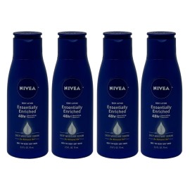 NIVEA 4 Pack Nivea Essentially Enriched Body Lotion 48HR 2.5 oz Travel Size Almond Oil