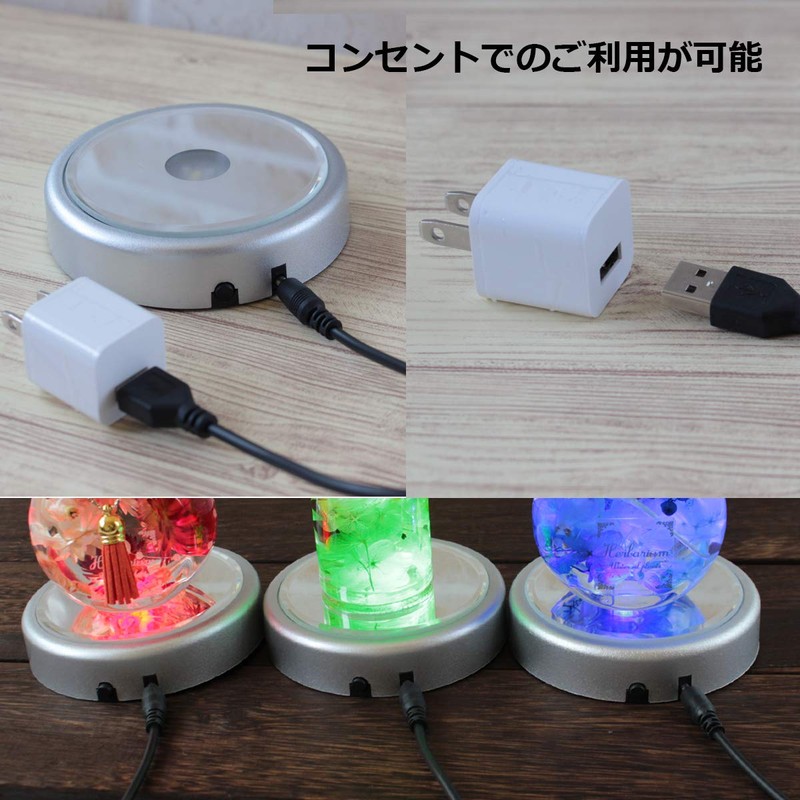 Herbarium Light Coaster LED Pedestal Axta Christmas Rainbow Display Stand