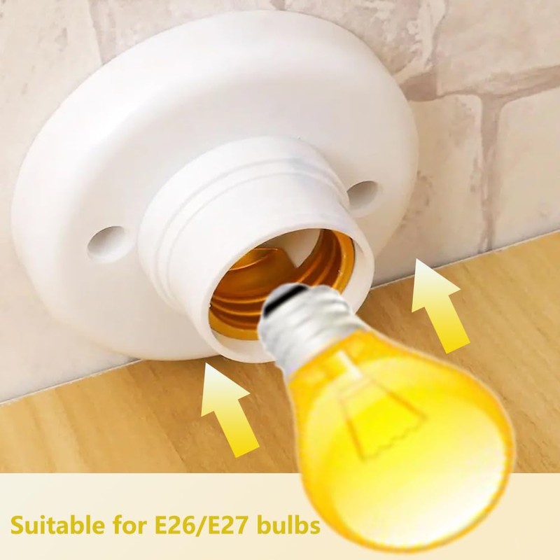 E26/E27 Light Bulb Socket with 15ft Cord and On/Off Switch