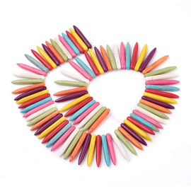 G785 Turquoise Beads Pendant Gemstone 35 mm Stone Colourful Mix Set for Chain Pearl Necklace G785